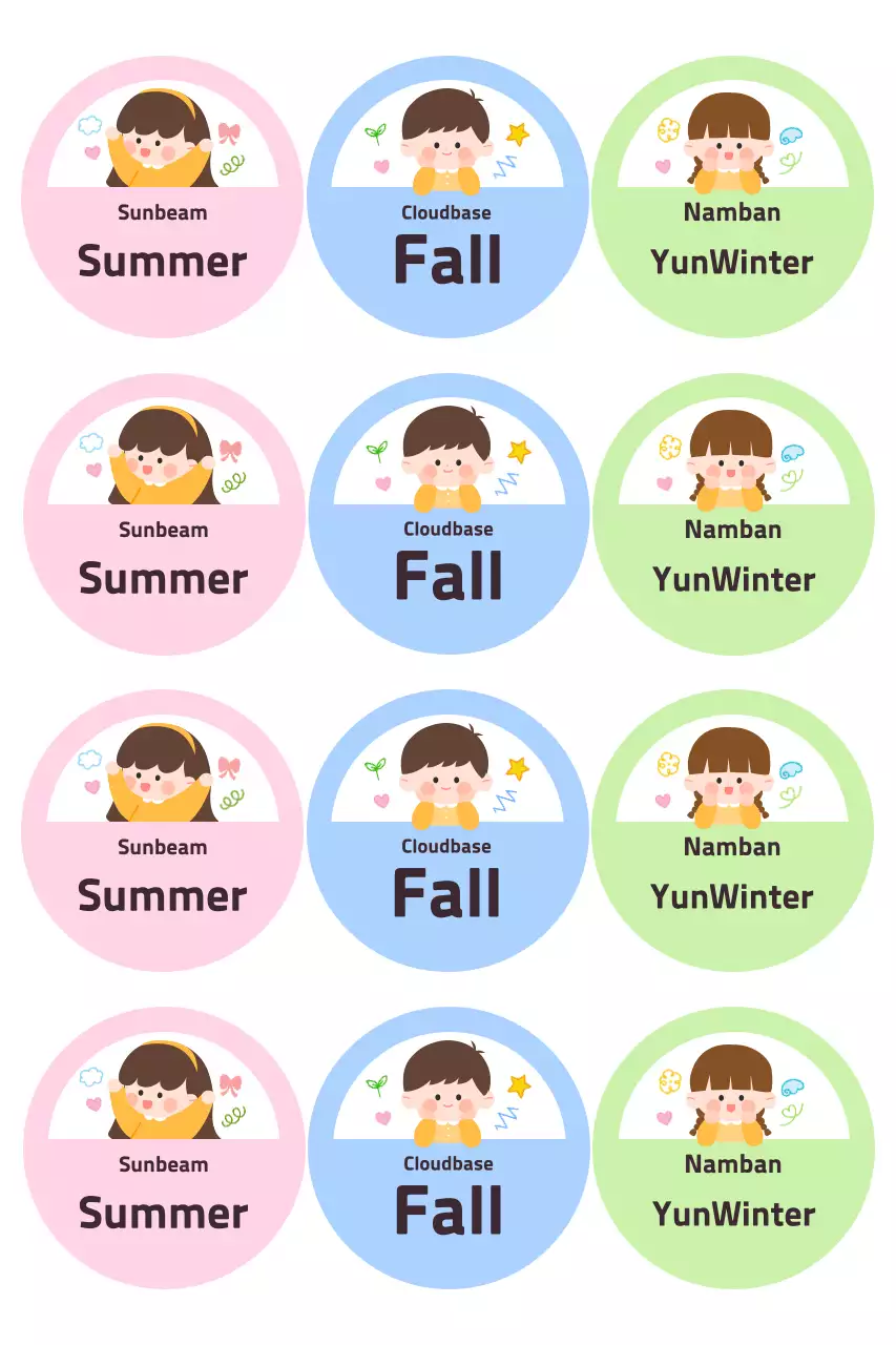 Blue cute sticker goods