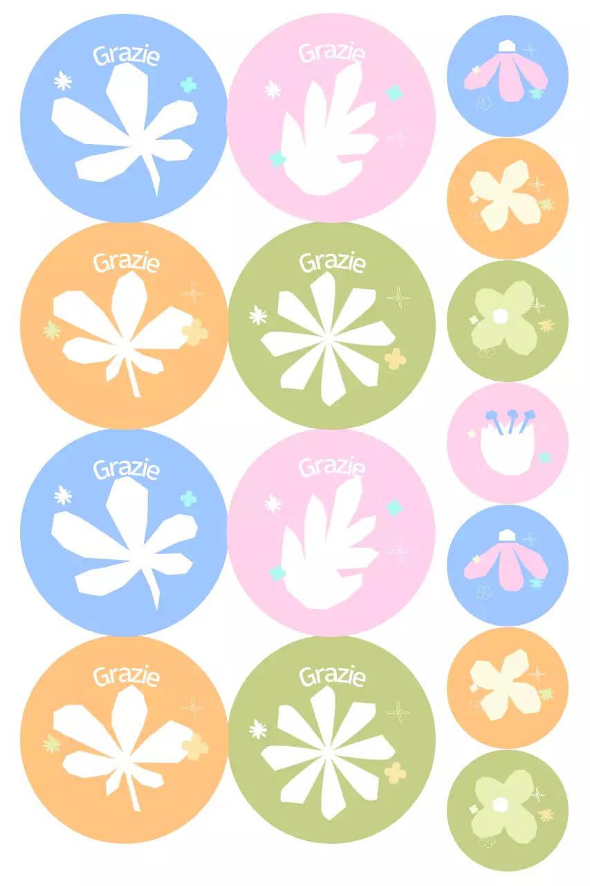 Adesivo blu carino di ringraziamento