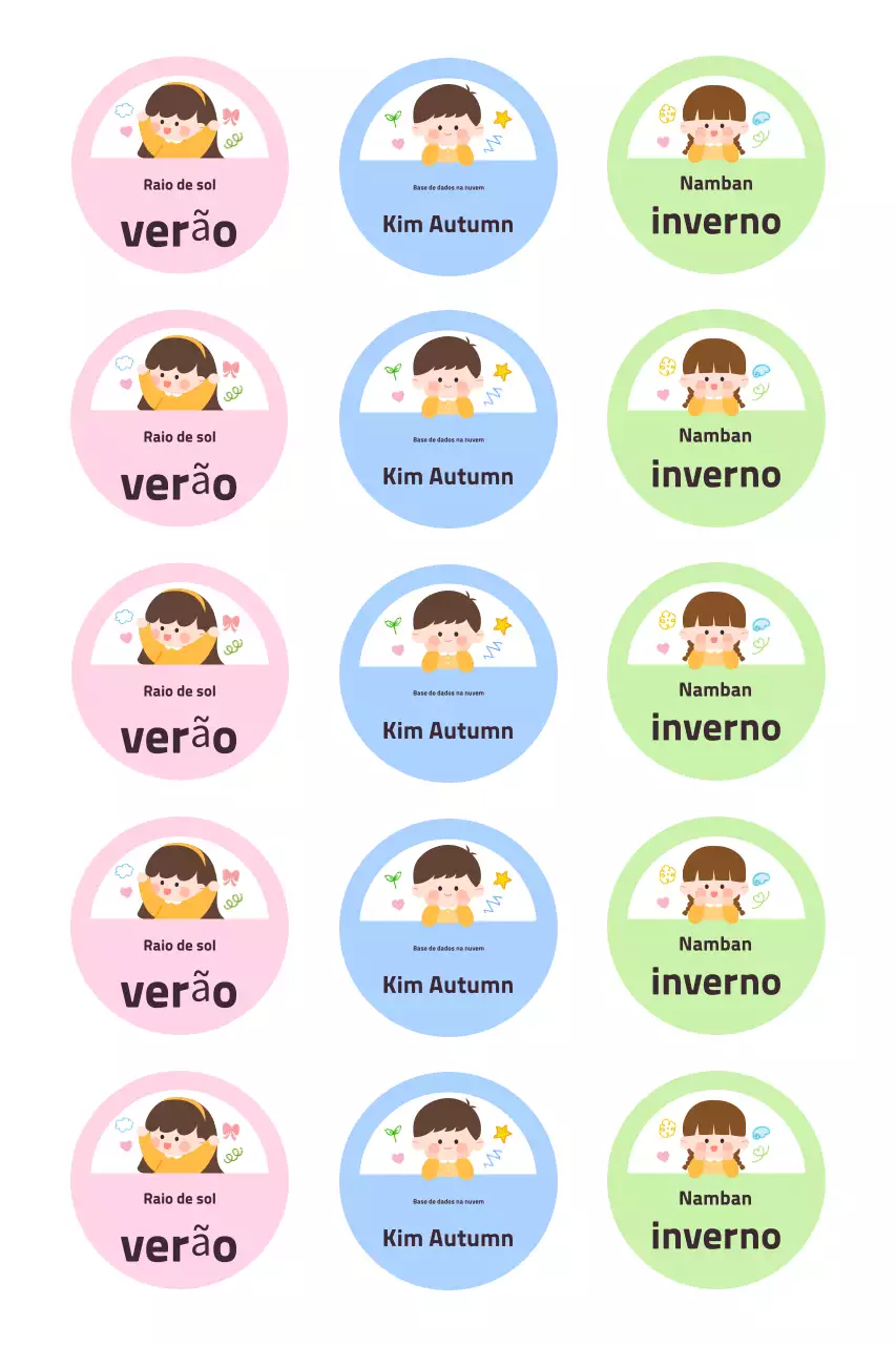 Adesivos fofos de crachá rosa