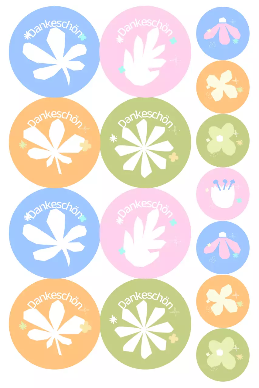 Blauer süßer Dankeschön-Aufkleber