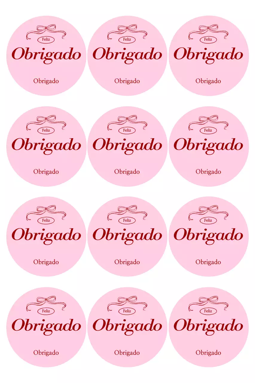 Adesivo rosa simples de agradecimento