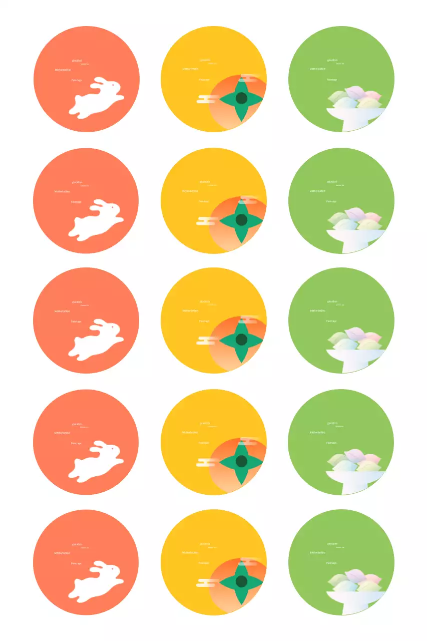 Orangefarbener traditioneller Feiertagsaufkleber