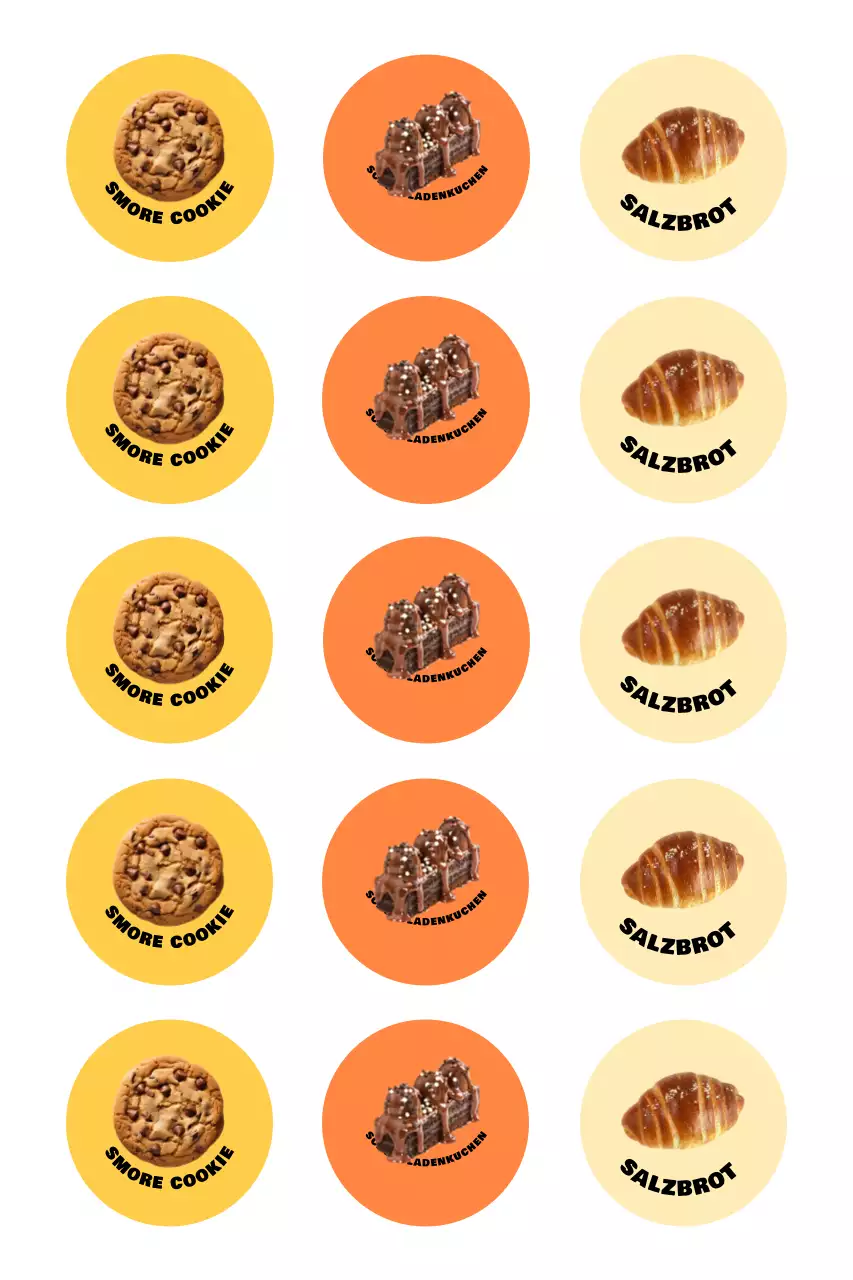 Orangefarbener einfacher Bäckerei-Aufkleber