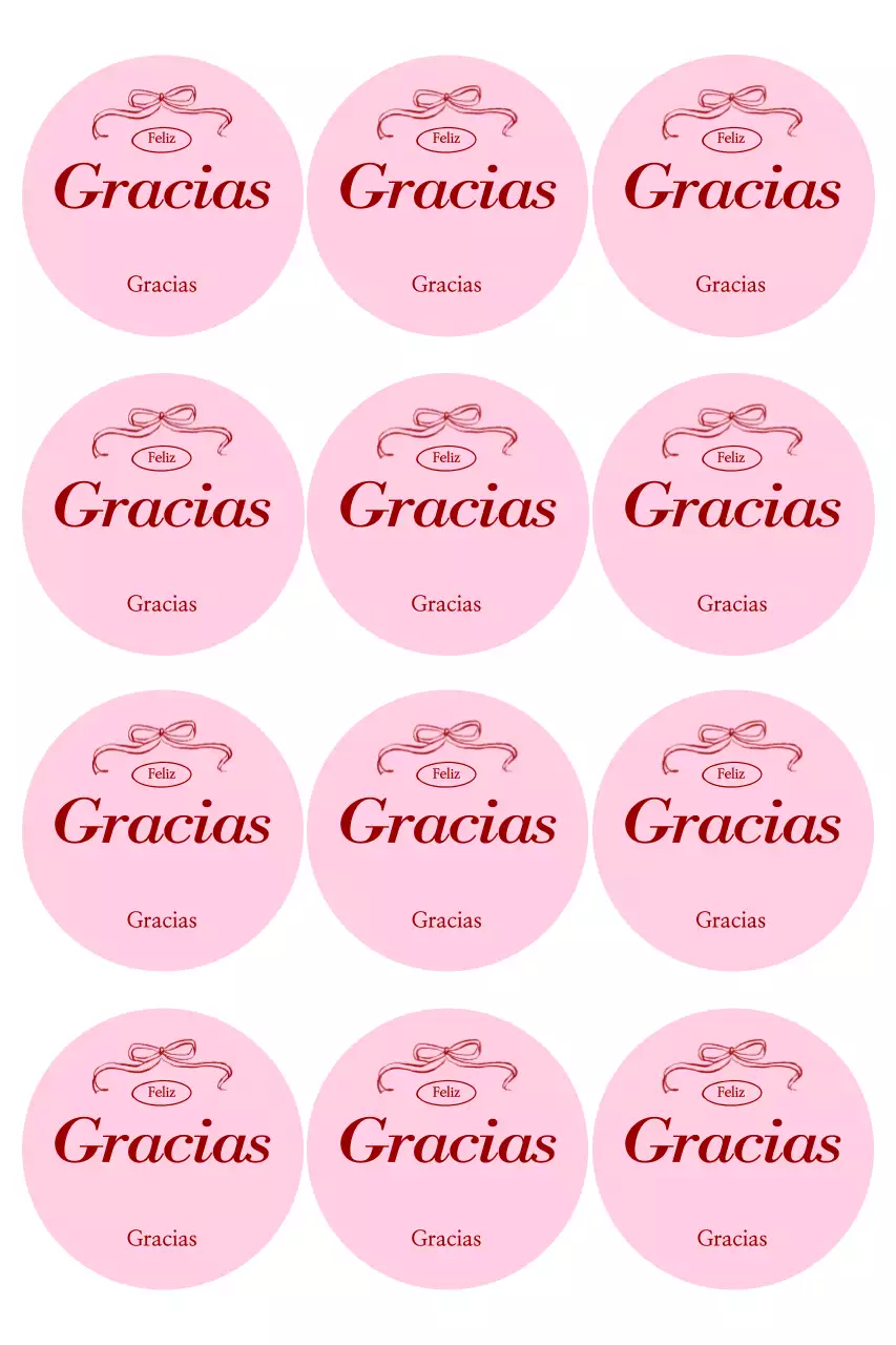 Pegatina de agradecimiento sencilla de color rosa