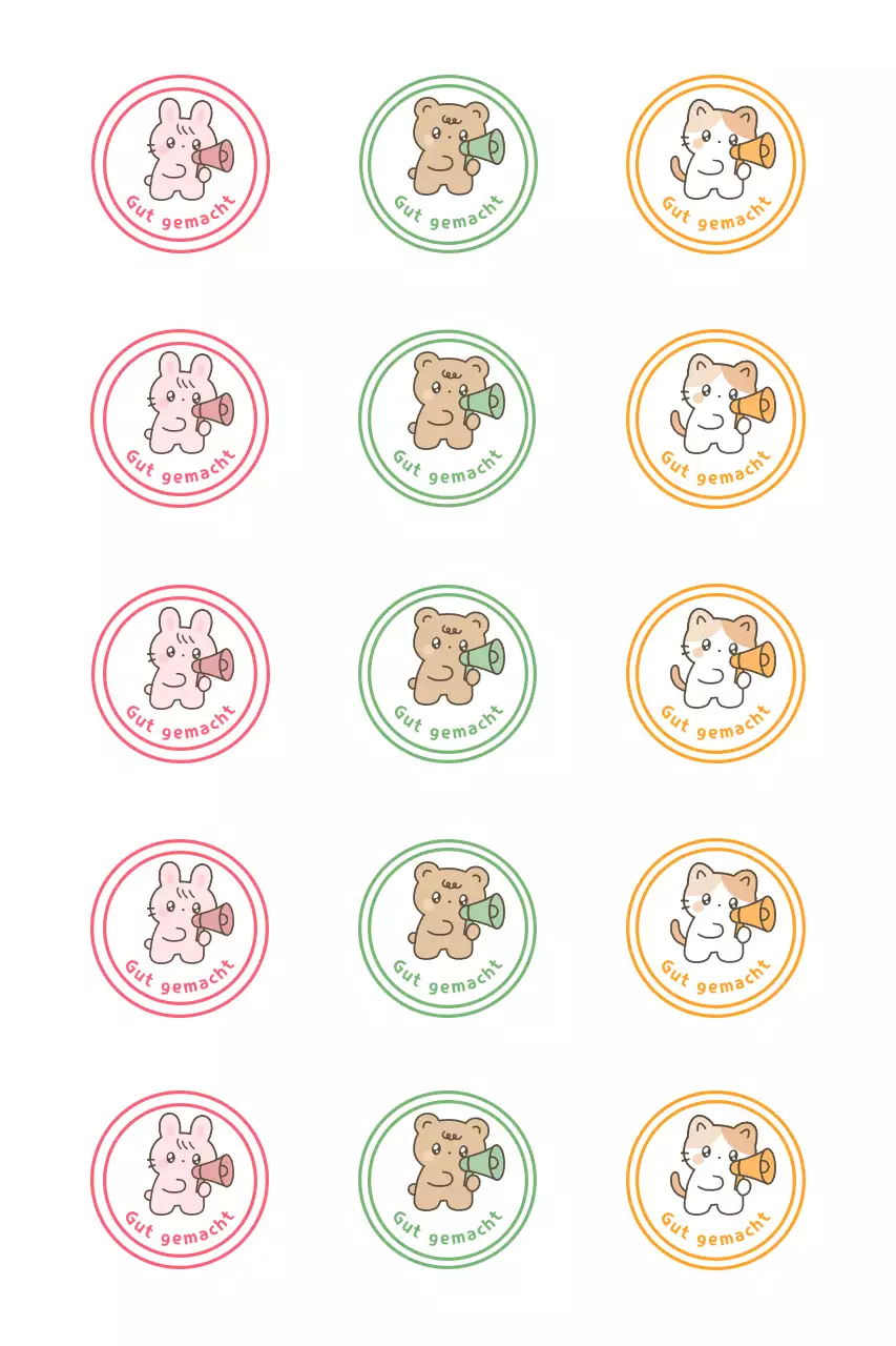 Rosa süße Tieraufkleber