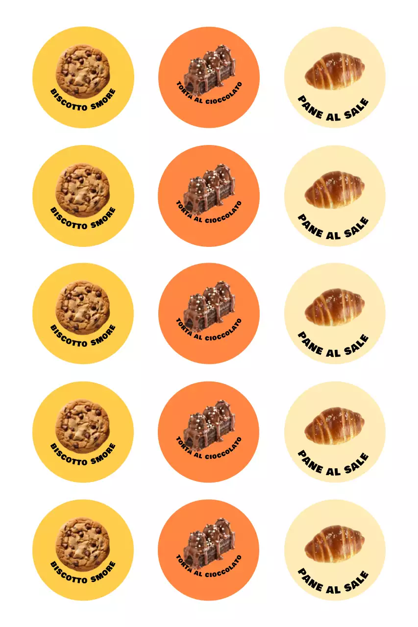 Adesivo arancione semplice per panetteria