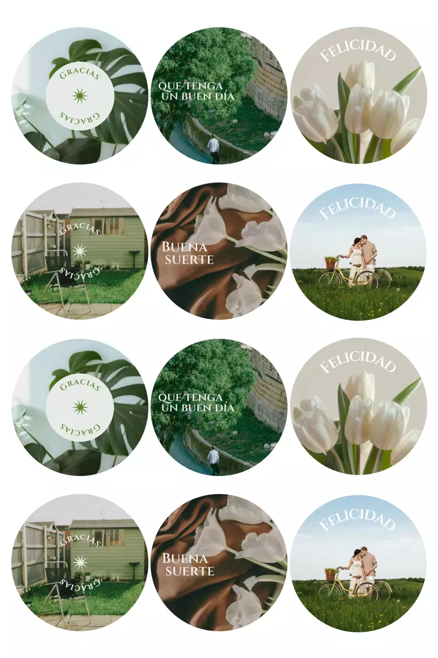 Pegatina con mensaje minimalista verde