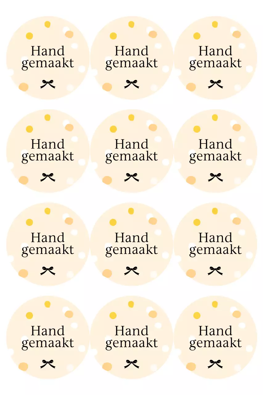 Beige eenvoudige handgemaakte stickers