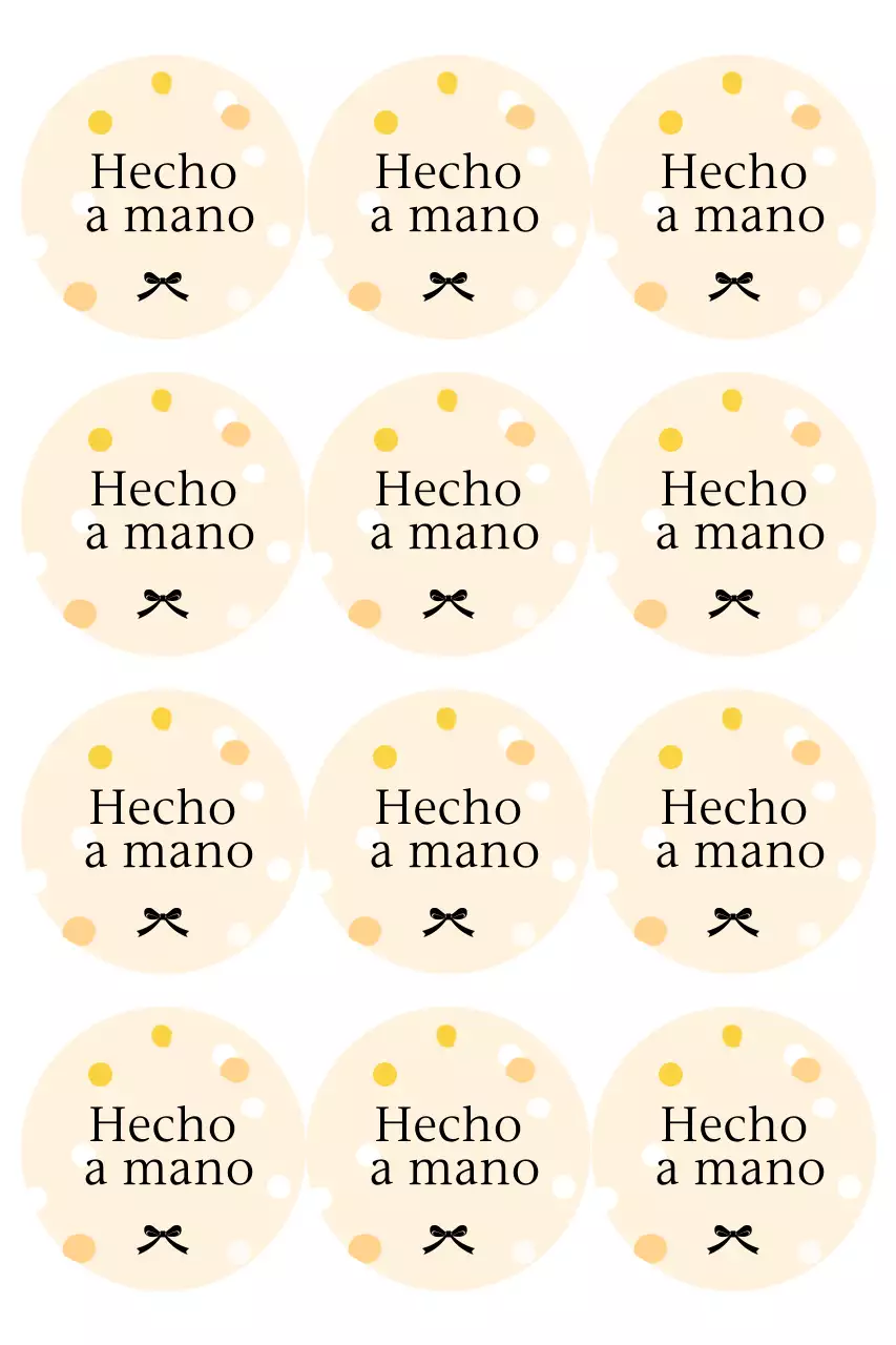 Pegatinas sencillas hechas a mano en color beige