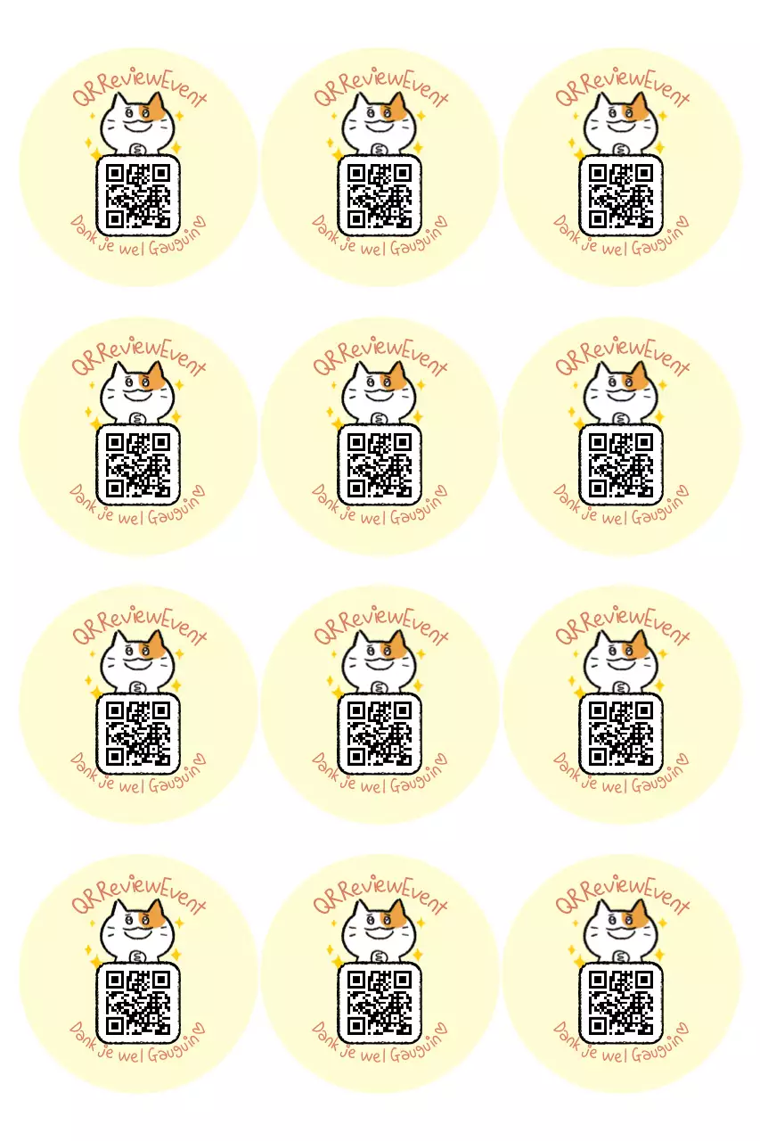 Gele en schattige evenementenstickers