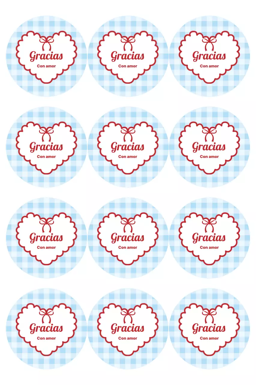 Pegatina de agradecimiento sencilla en color azul cielo