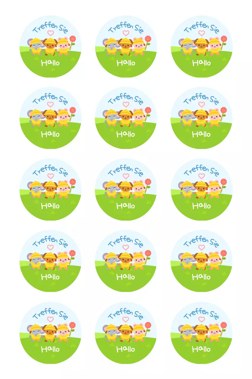 Grüne süße Kinderaufkleber