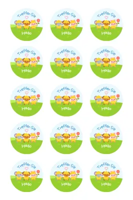 Grüne süße Kinderaufkleber