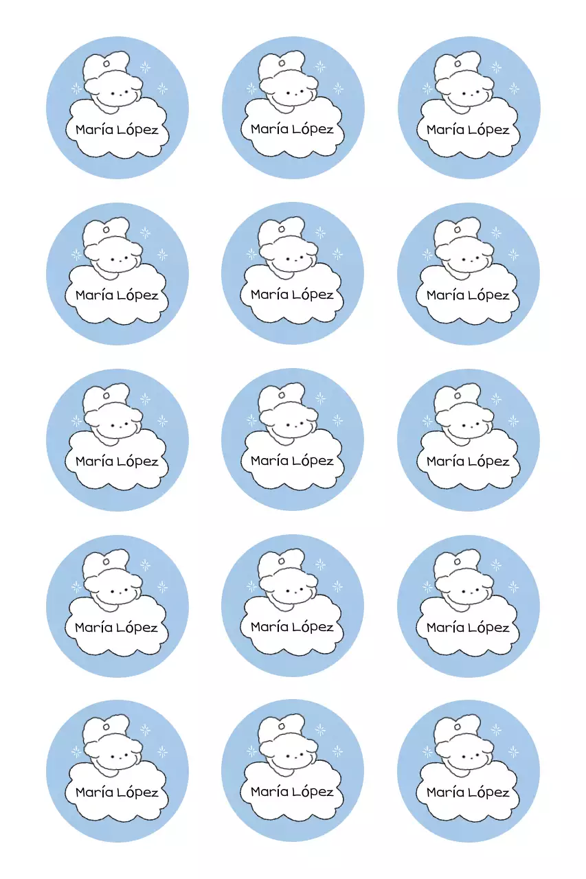 Linda frase adhesiva en color azul cielo