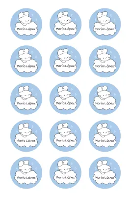 Linda frase adhesiva en color azul cielo