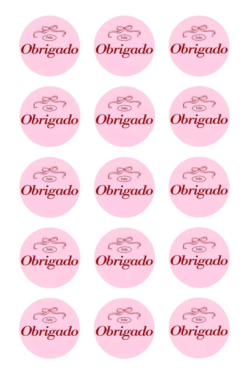 Adesivo rosa simples de agradecimento