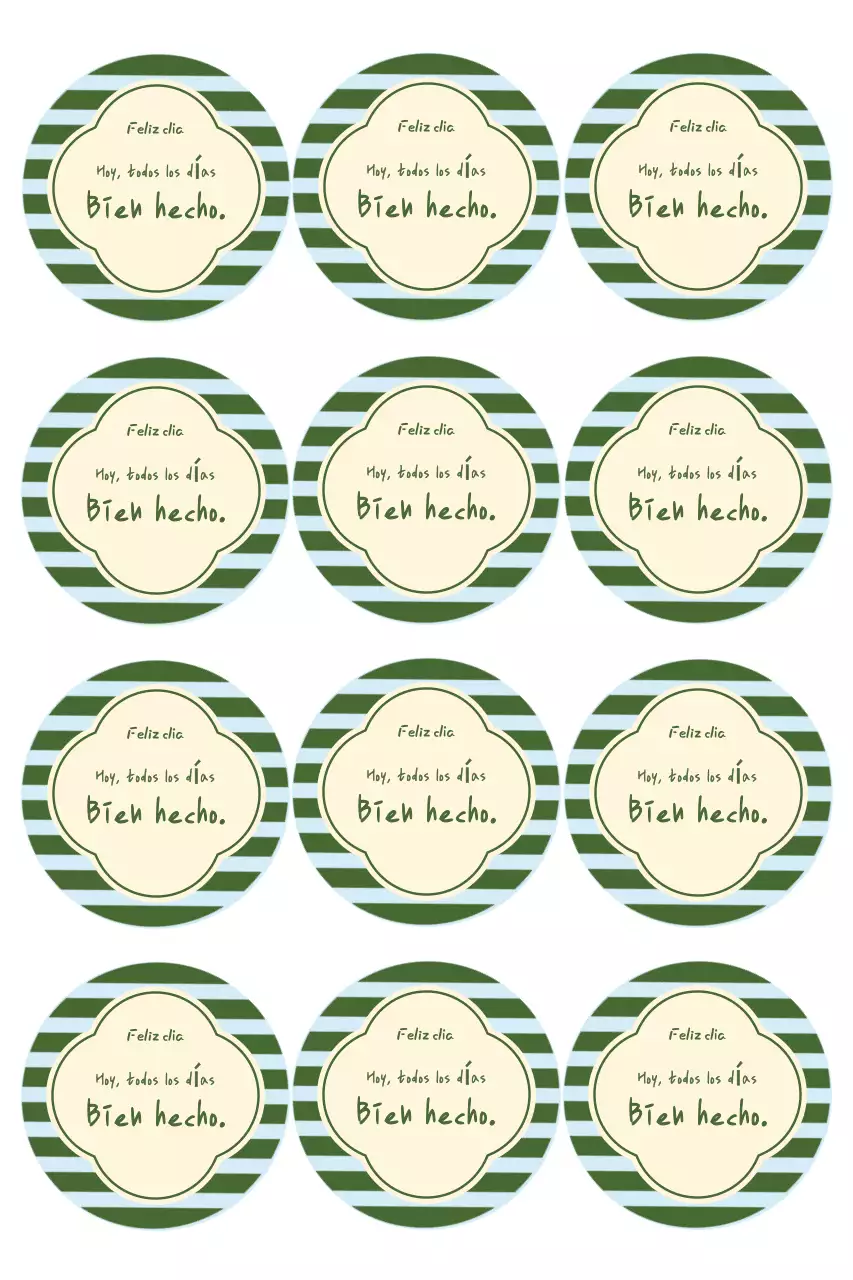 Pegatina verde simple de alegría