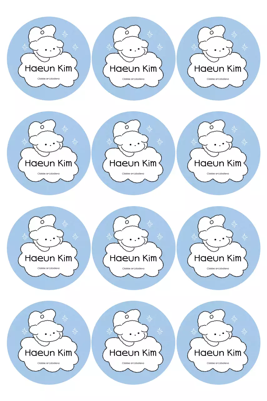 Adesivi carini color azzurro cielo