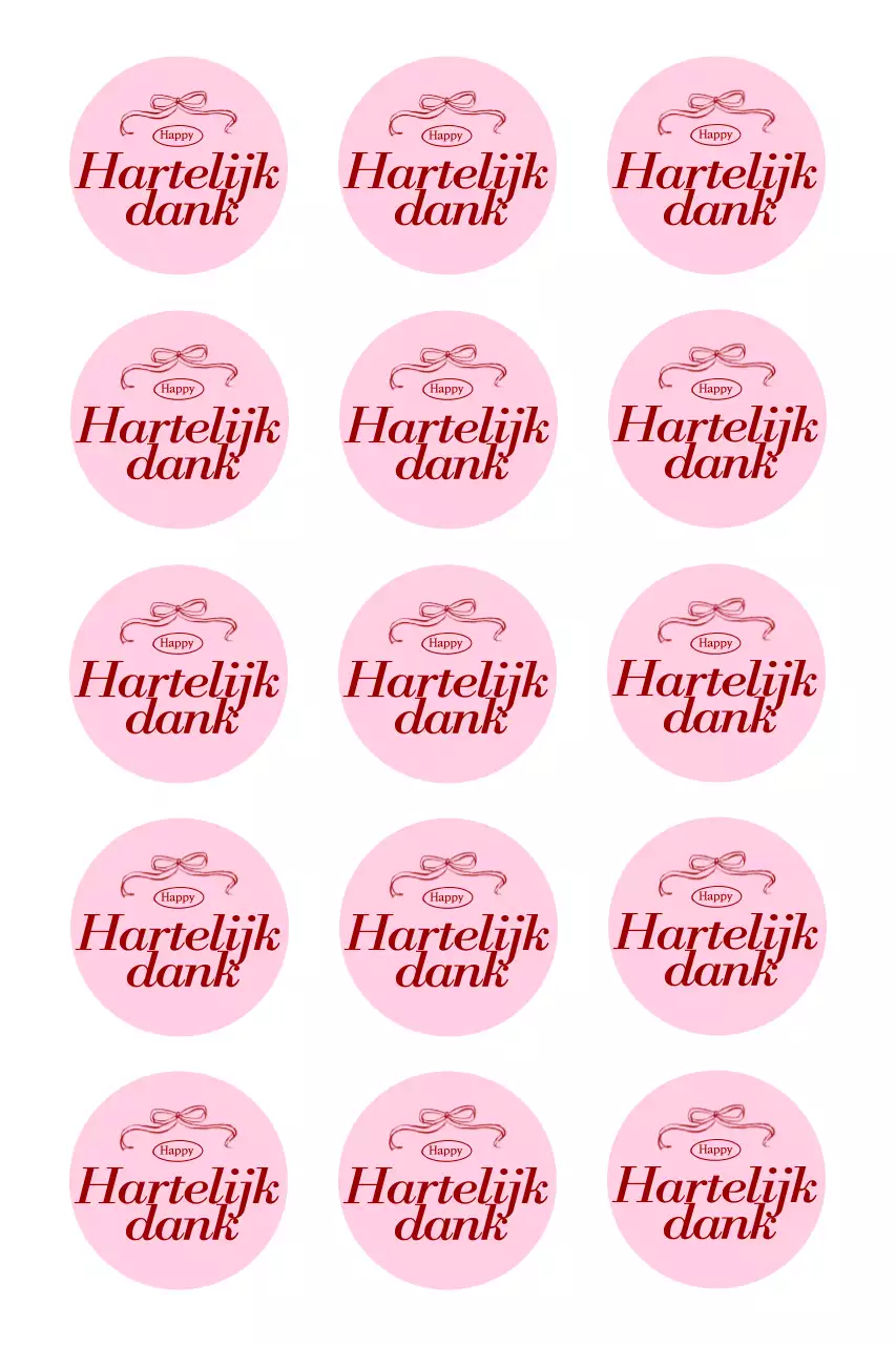 Roze eenvoudige bedanksticker