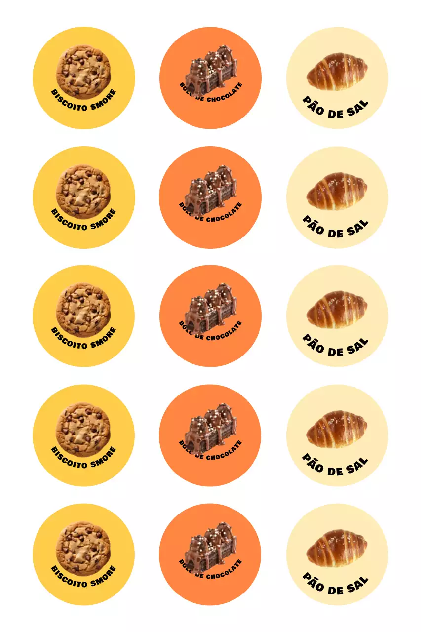 Adesivo de padaria simples laranja