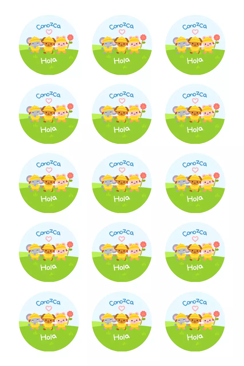 Pegatinas verdes para niños