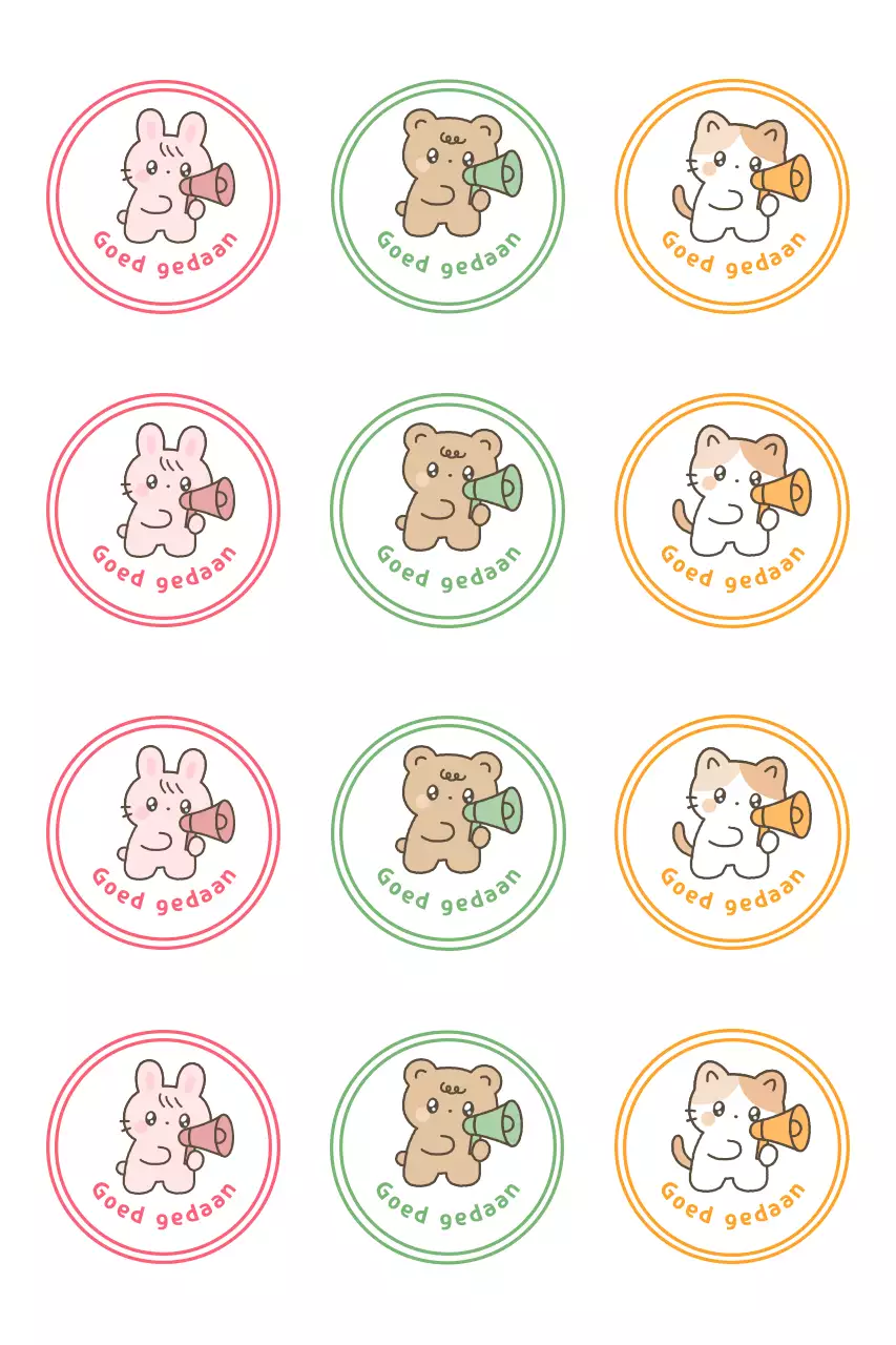 Groene schattige stickerzin