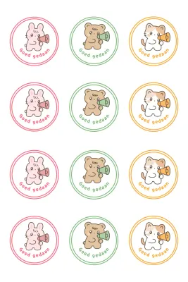 Groene schattige stickerzin