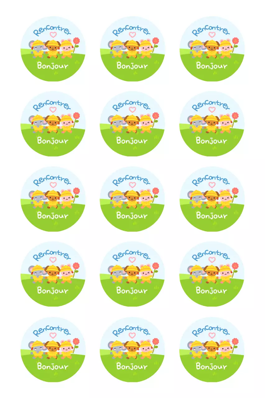 Autocollants verts mignons pour enfants