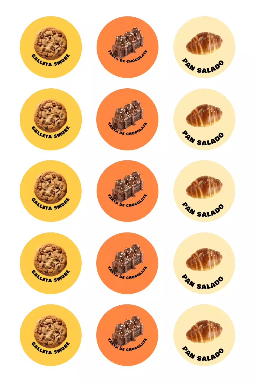 Pegatina de panadería sencilla naranja