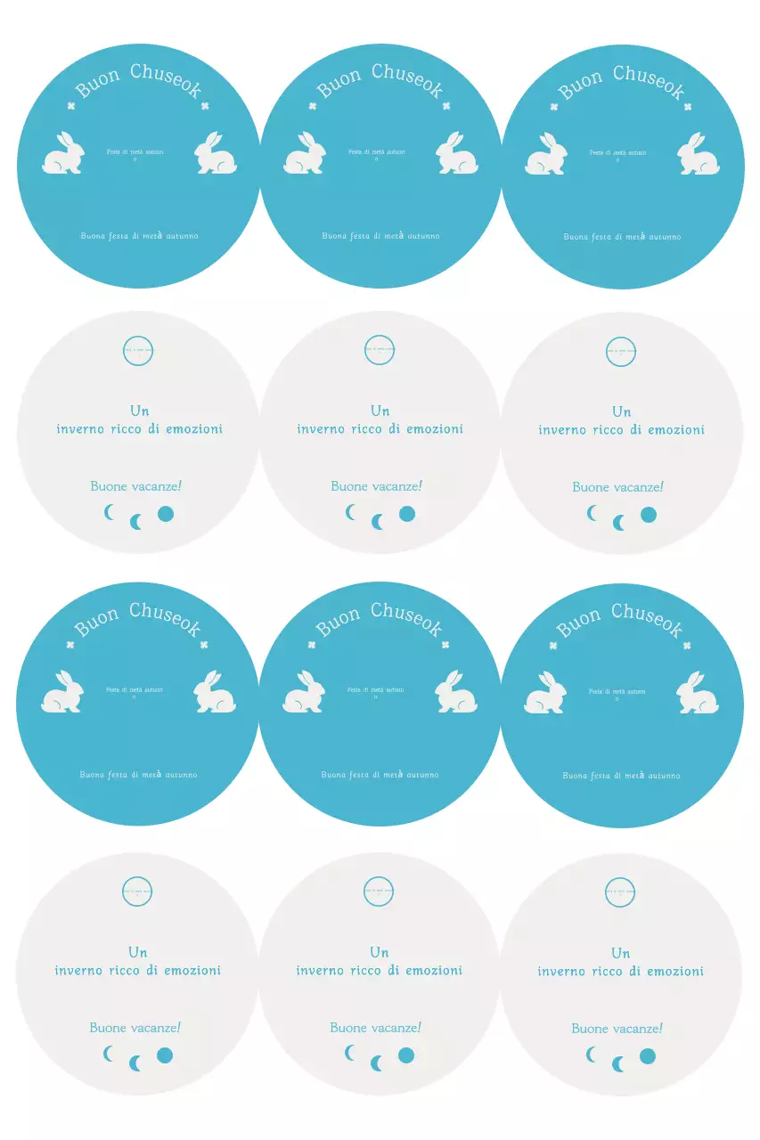 Adesivo Chuseok semplice blu cielo