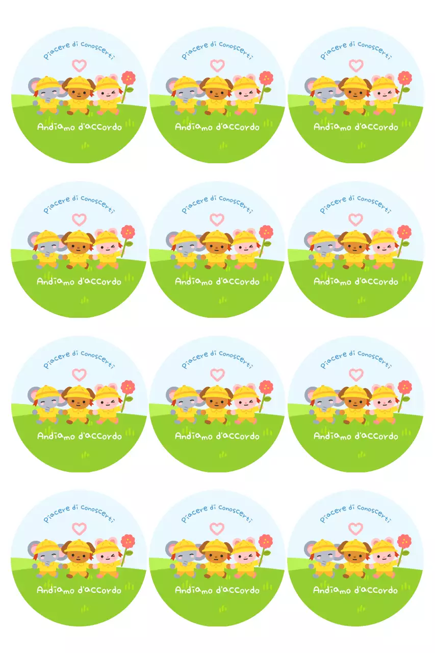 Evento con adesivi verdi e carini