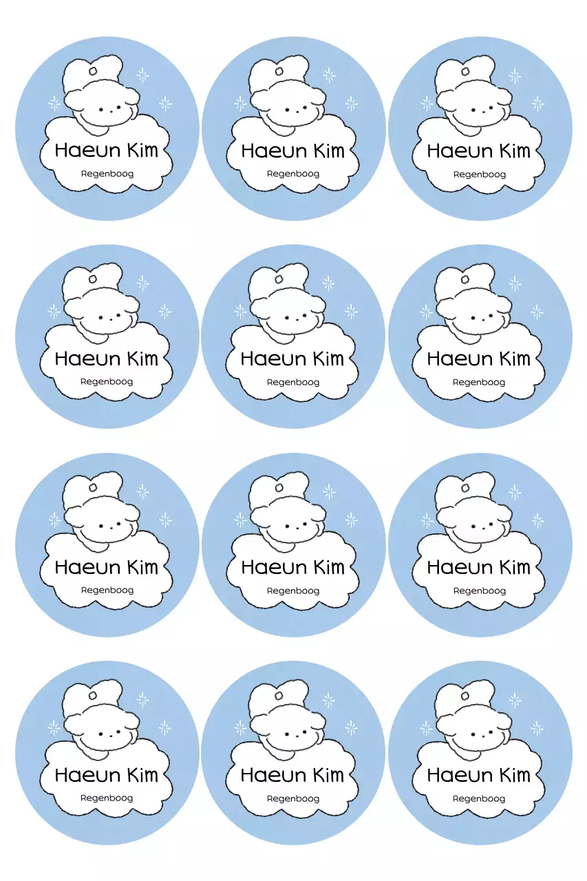 Hemelsblauwe schattige stickerartikelen