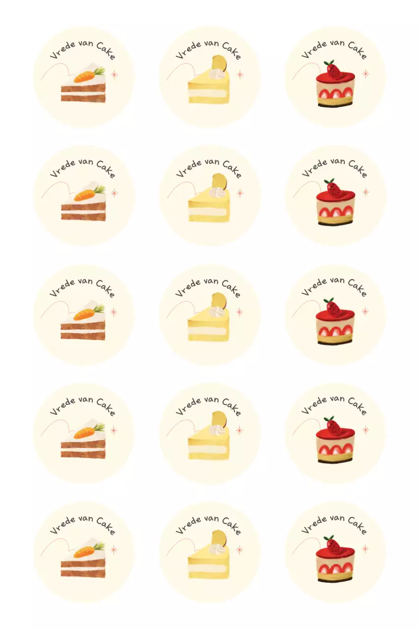 Beige schattige dessertsticker