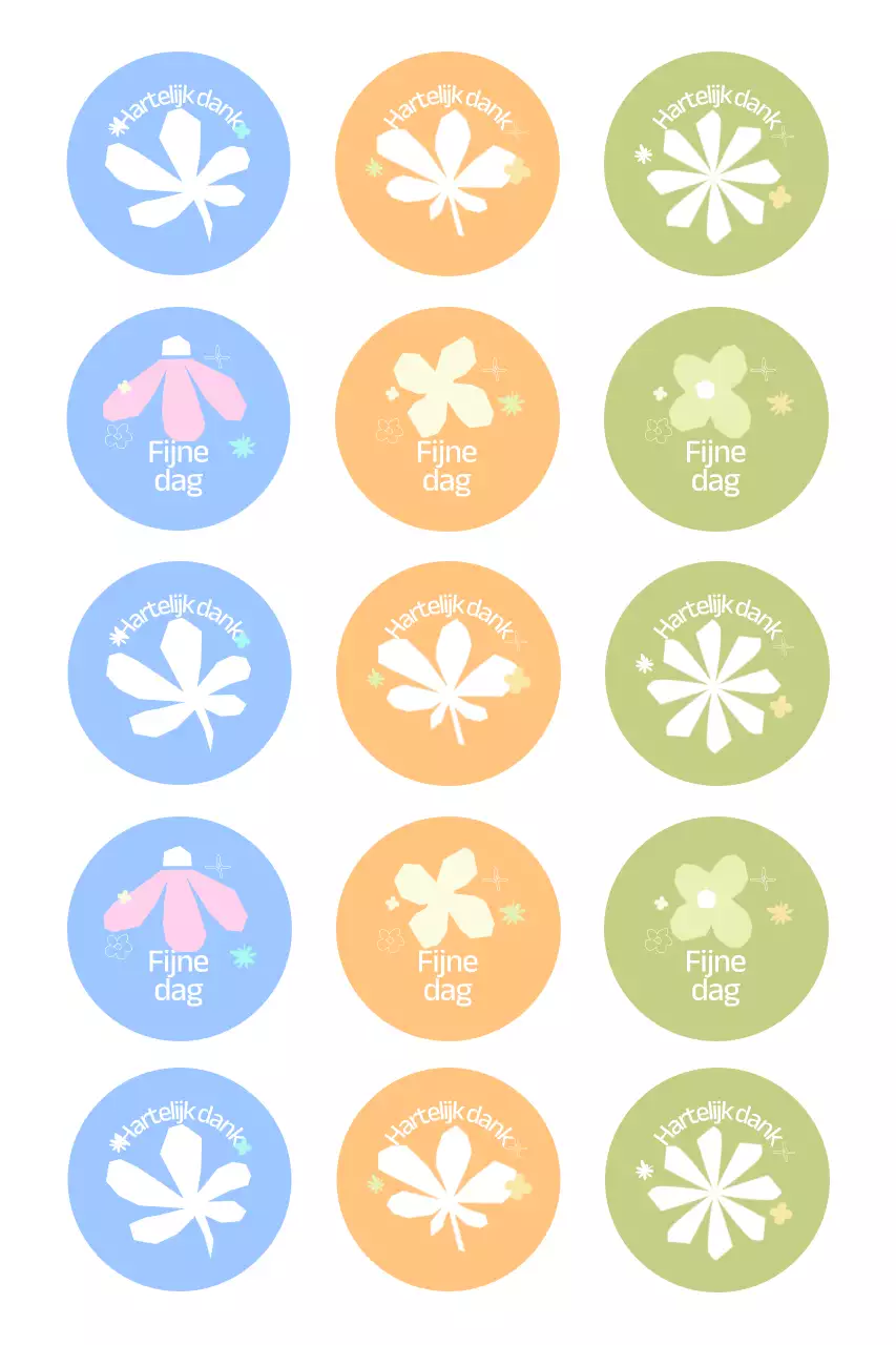 Paarse en schattige bedankstickers