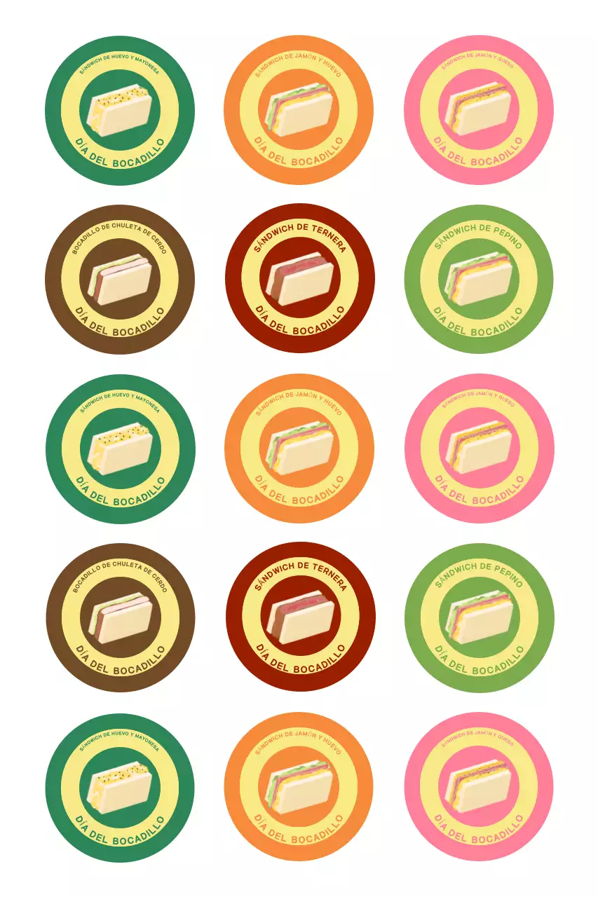 Pegatina de sándwich retro verde