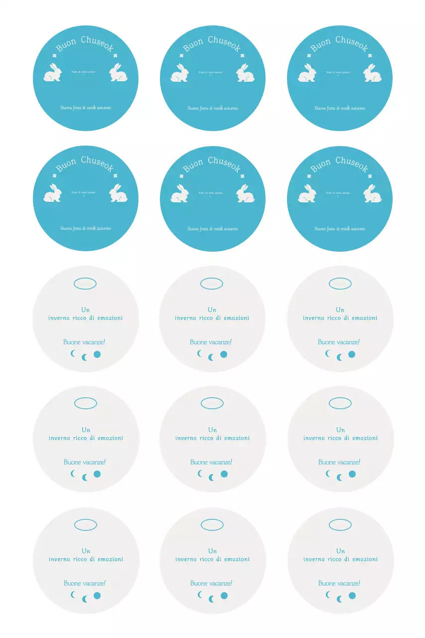 Adesivo Chuseok semplice blu cielo