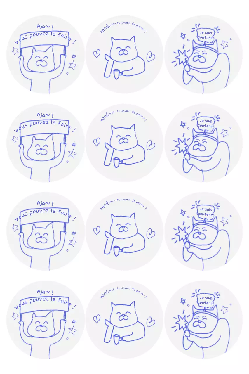 Autocollants de dessin animé Blue Malade