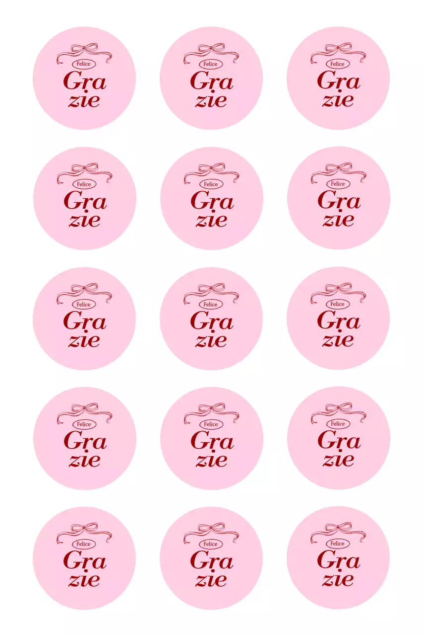 Adesivo rosa semplice di ringraziamento