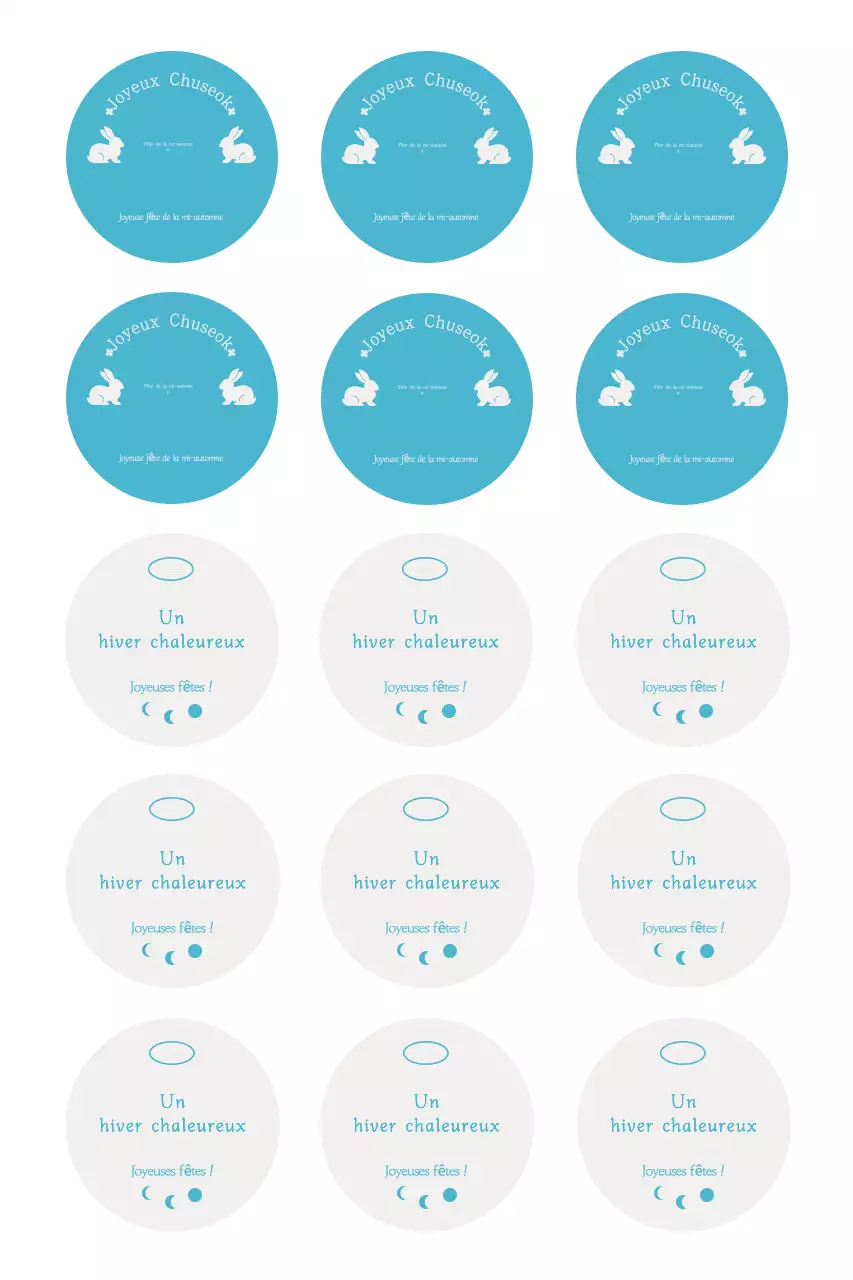 Autocollant Chuseok simple bleu ciel