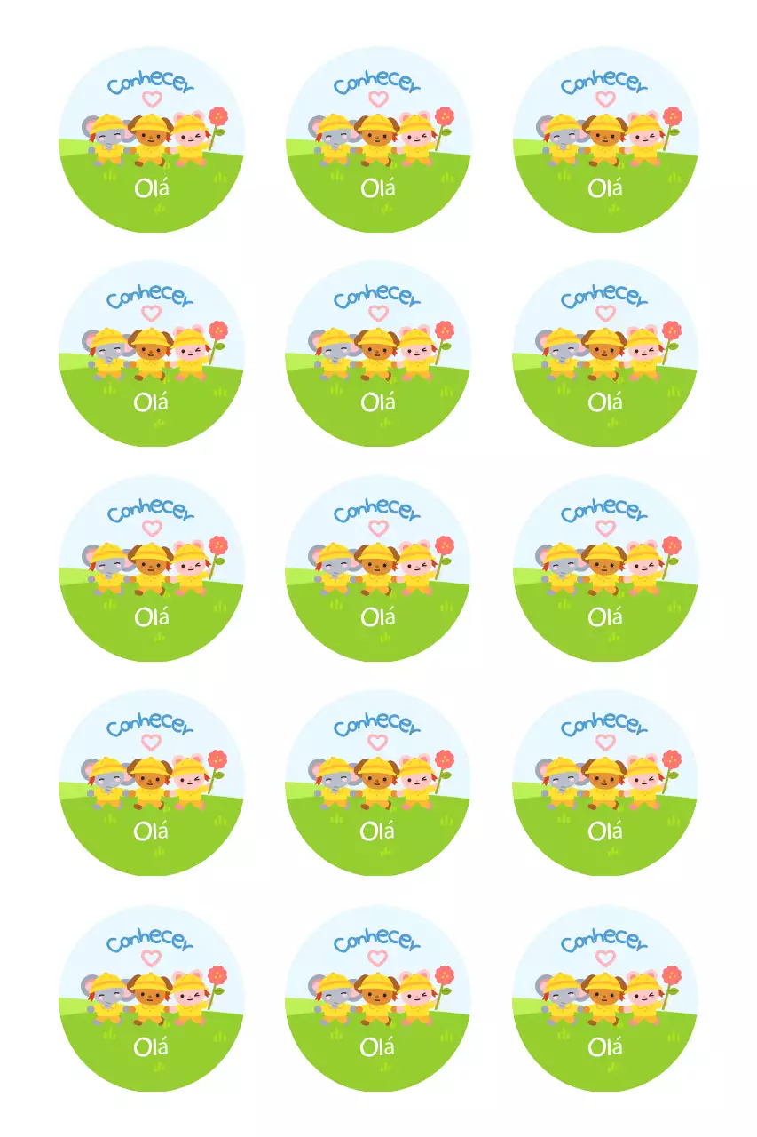 Adesivos infantis fofos verdes