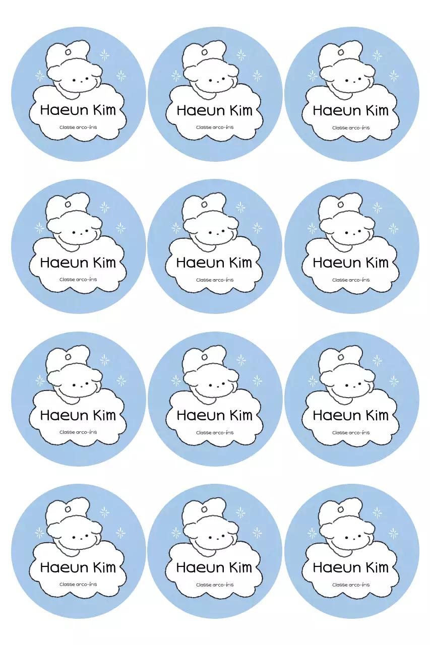 Produtos adesivos fofos azul-celeste