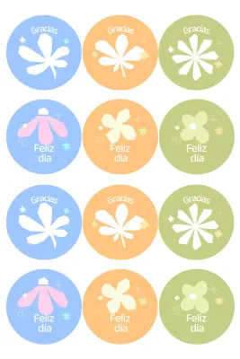 Productos con pegatinas sencillas de color azul