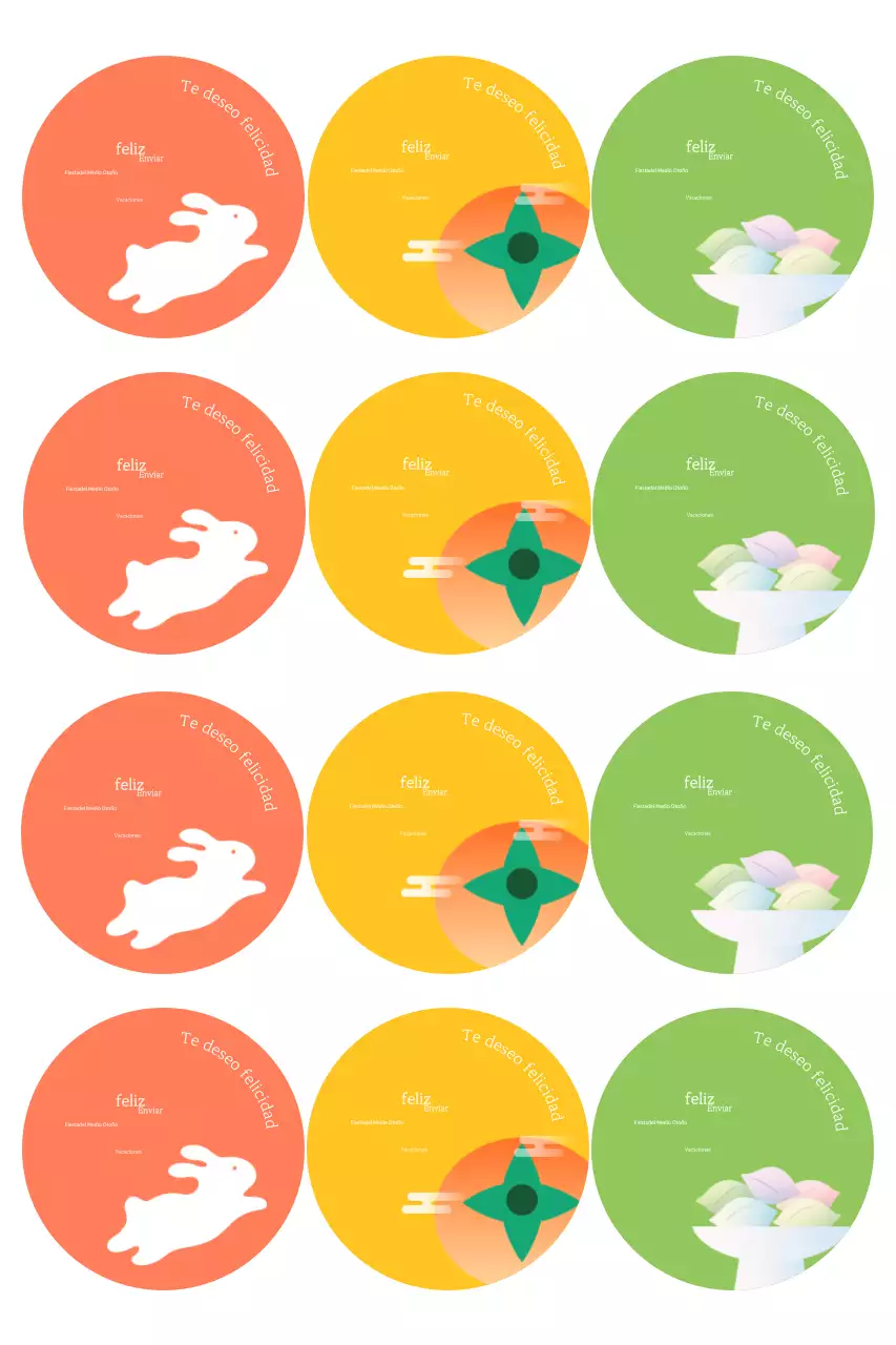 Pegatina naranja tradicional de Chuseok