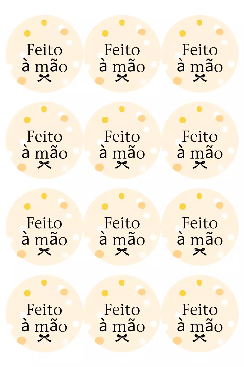 Adesivos simples bege feitos à mão