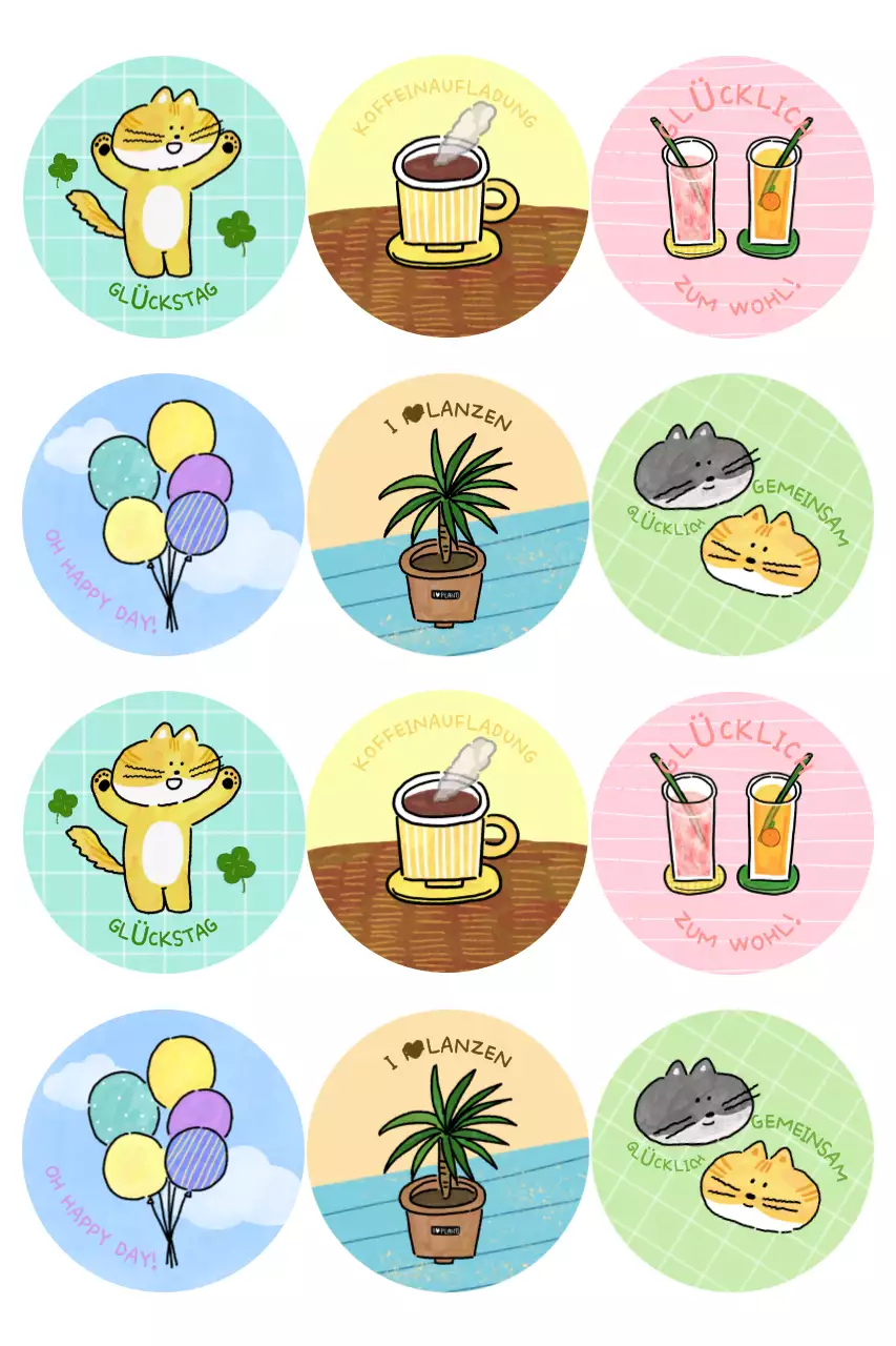 Blaue süße Aufkleberwaren