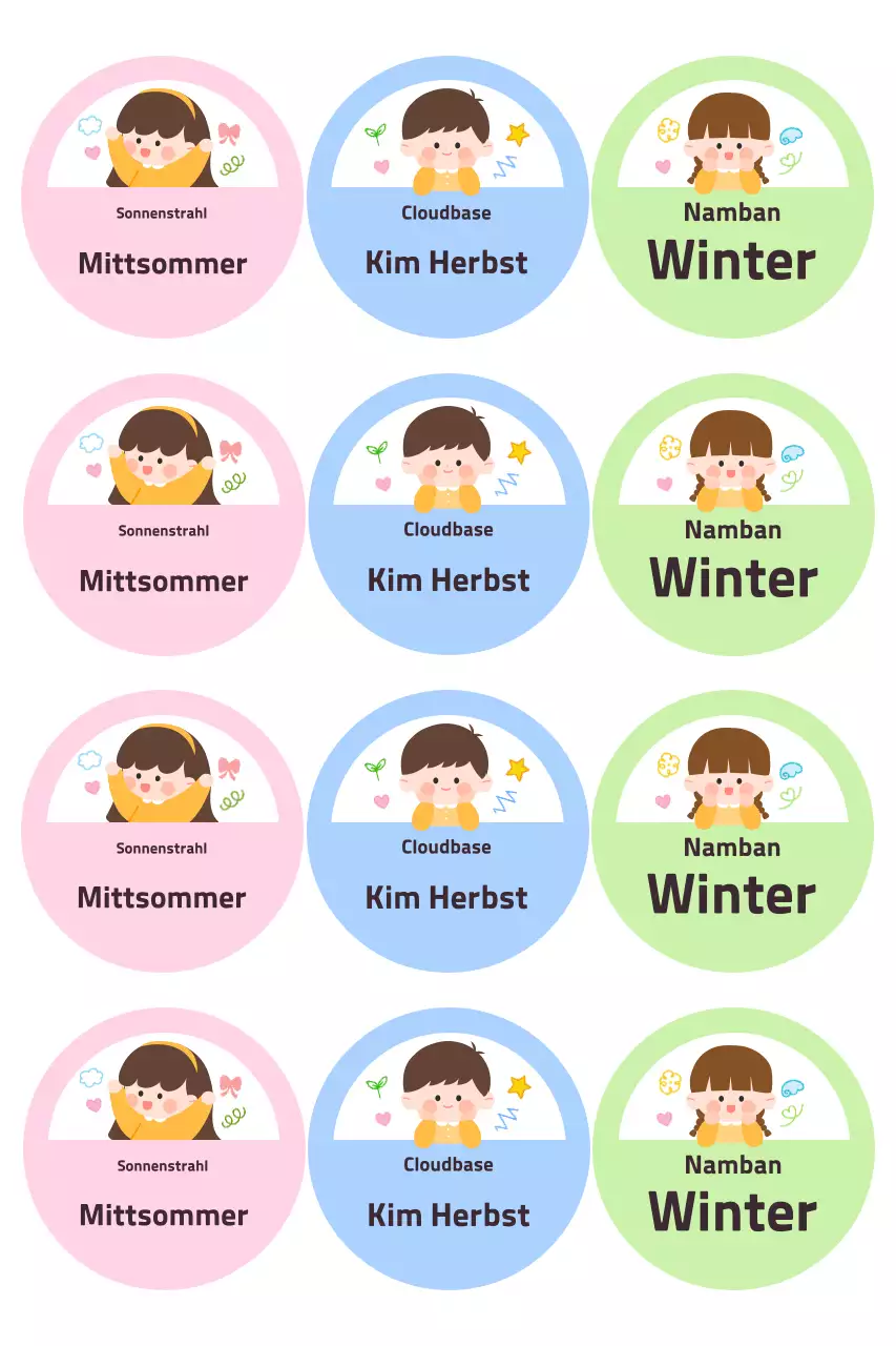 Blaue süße Aufkleberwaren