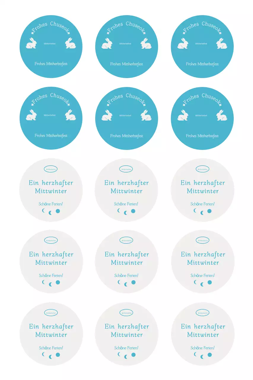 Himmelblauer einfacher Chuseok-Aufkleber