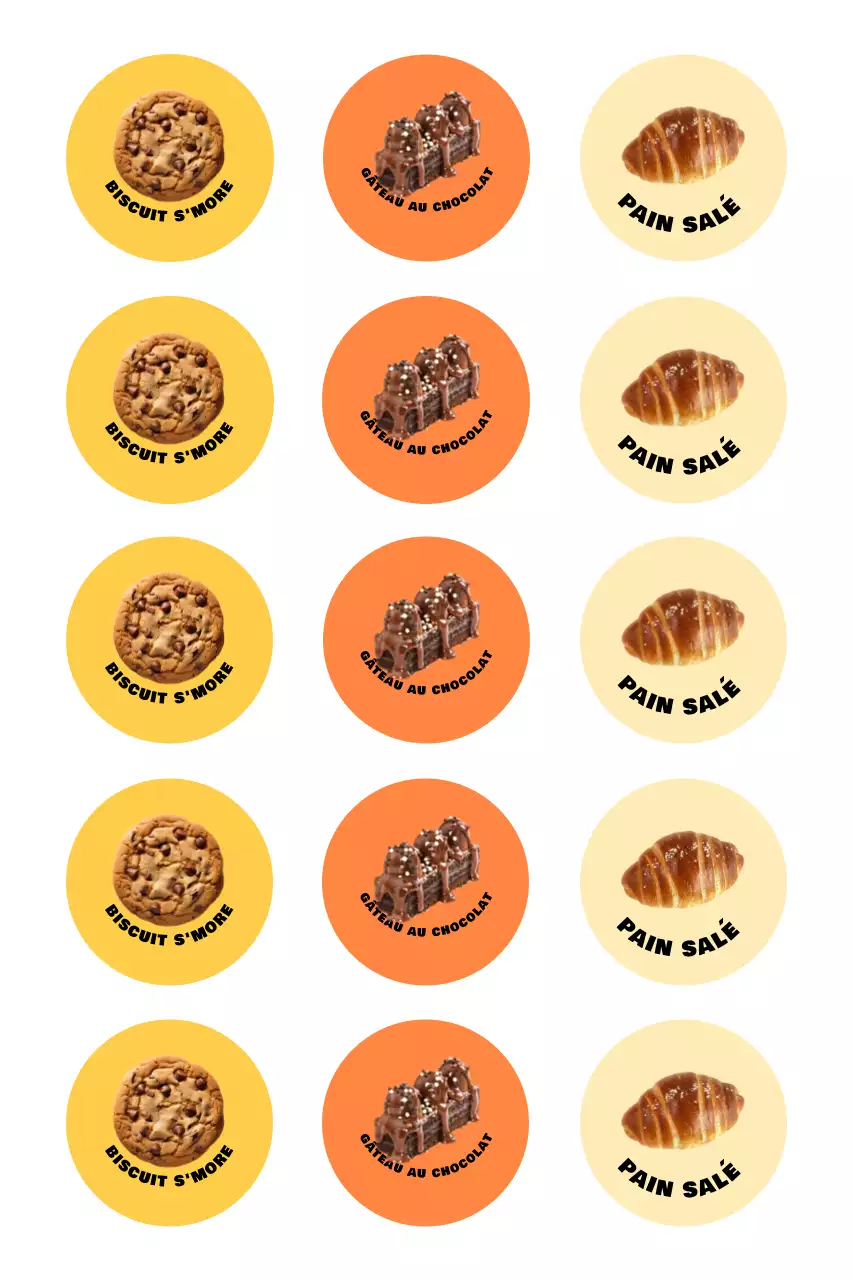 Autocollant orange simple de boulangerie