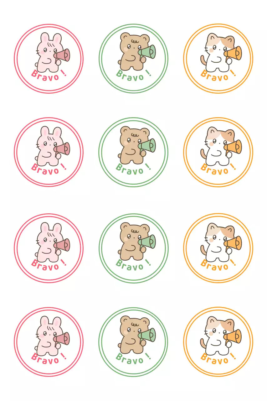 Autocollant vert mignon avec phrase