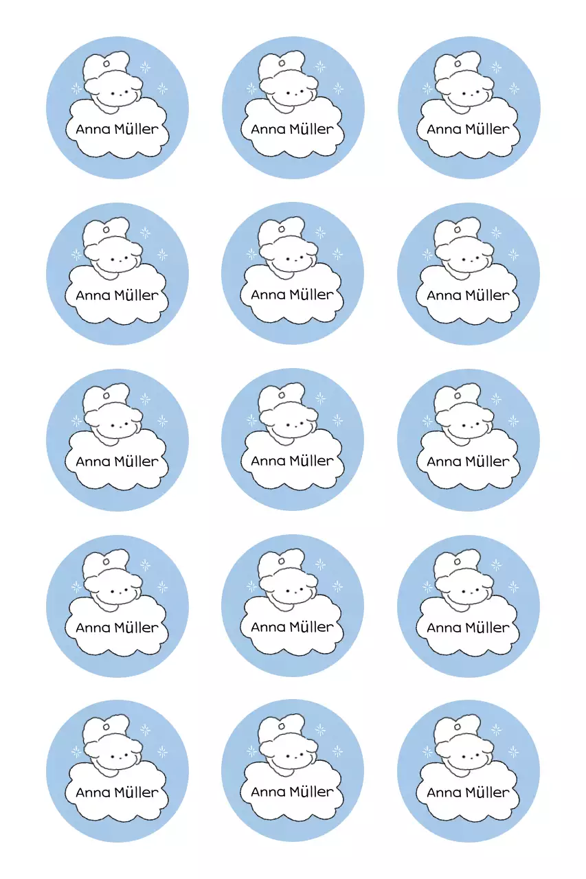 Himmelblauer süßer Aufkleber mit Spruch